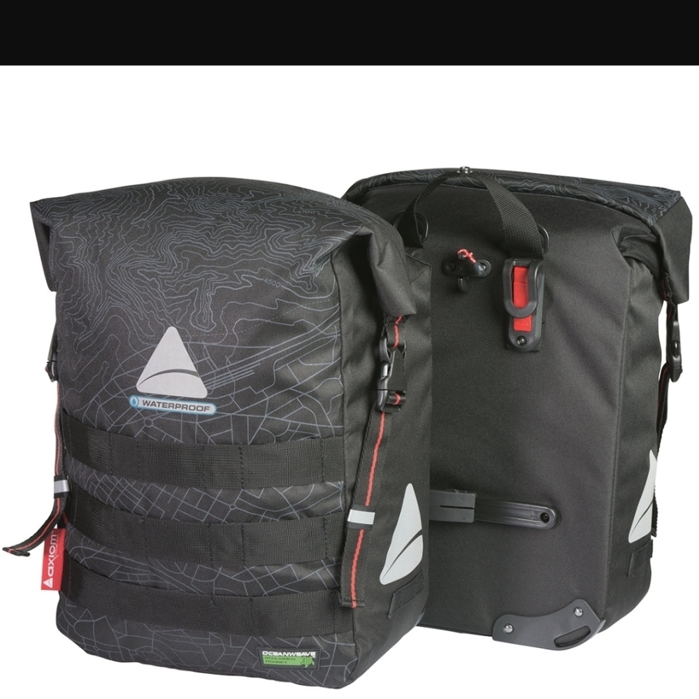 AXIOM MONSOON OCEAN WEAVE PANNIER BAG PAIR 45L. New with tags